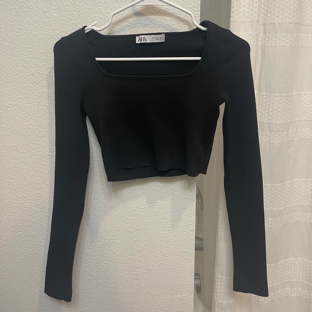 Zara black crop